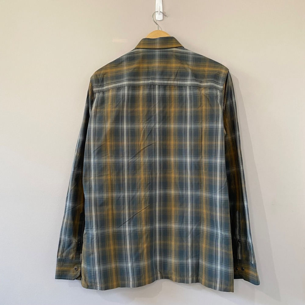 Kuhl Eluxur Mens Medium Gray Yellow Plaid Long Sleeve Button Down Shirt 7167 - Picture 2 of 7